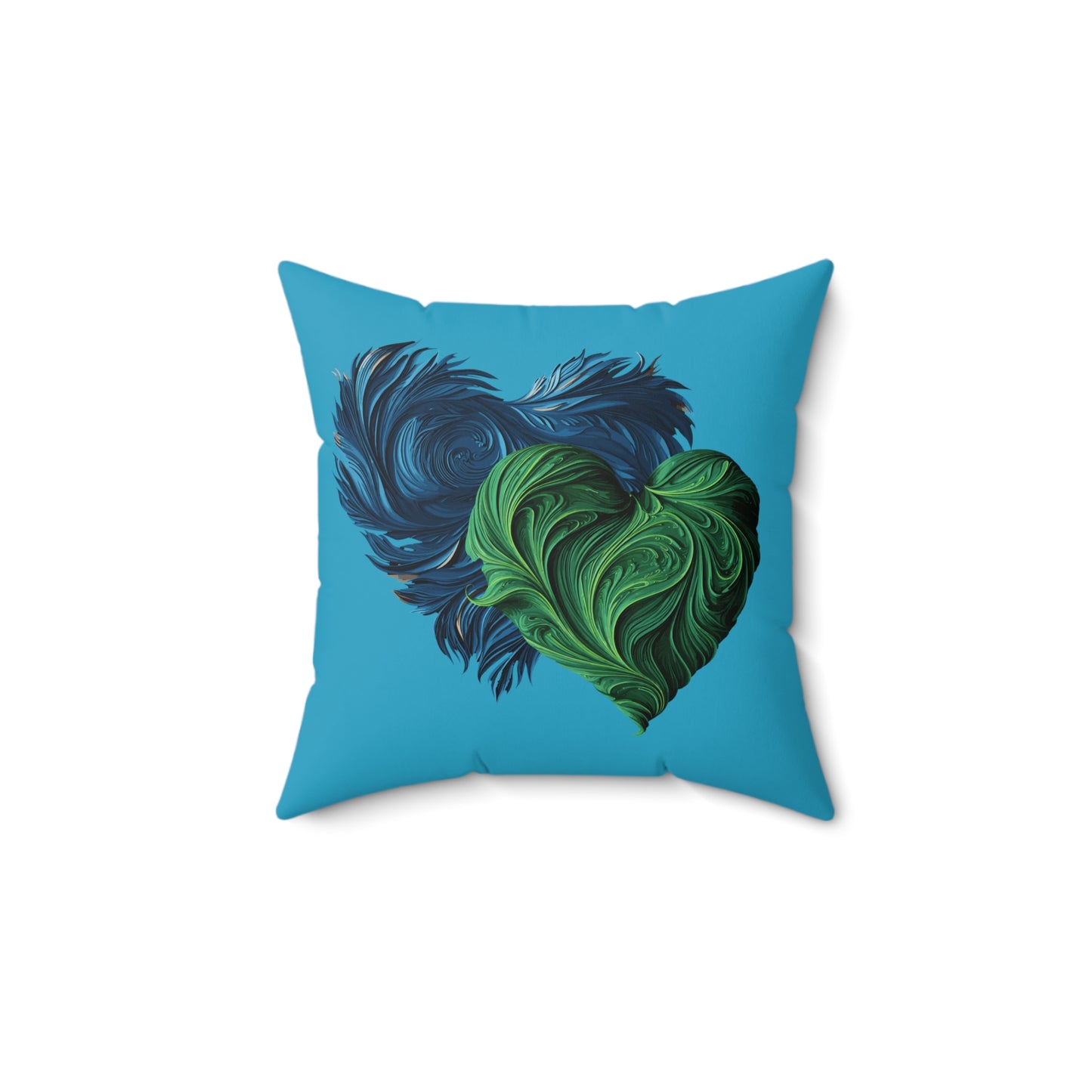 Valentine's day best home decor Turquoise color Spun Polyester Square Pillow