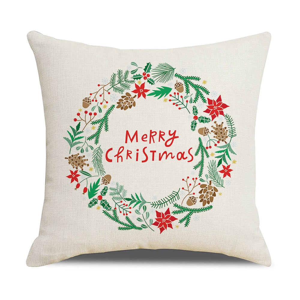 Santa Printed Cushion Sofa Cushion Home Furnishing