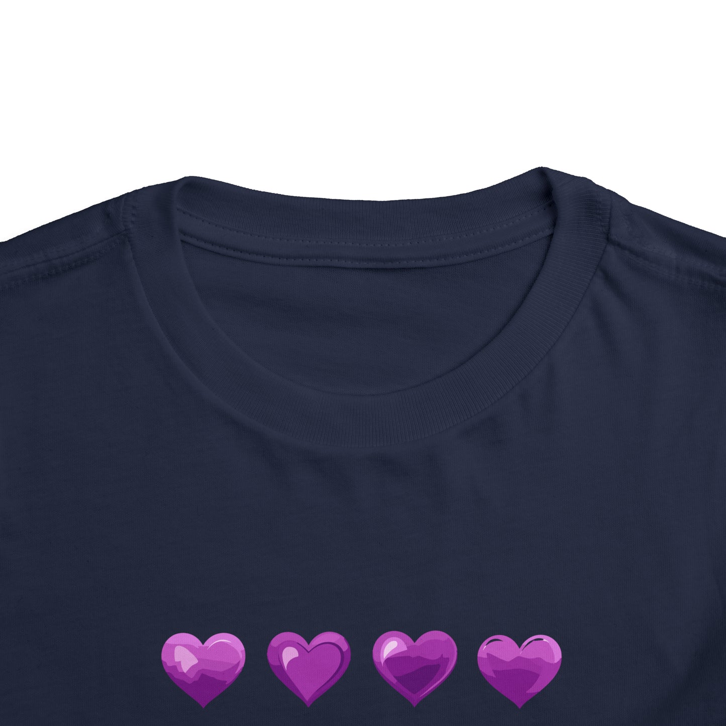 Valentine's purple hearts shape design Toddler Short Sleeve Tee