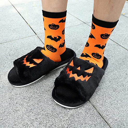 Halloween Shoes Winter Cute Warm Home Slippers Women, Spooky Season Halloween Shoes, Halloween Gifts