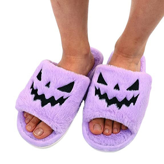 Halloween Shoes Winter Cute Warm Home Slippers Women, Spooky Season Halloween Shoes, Halloween Gifts