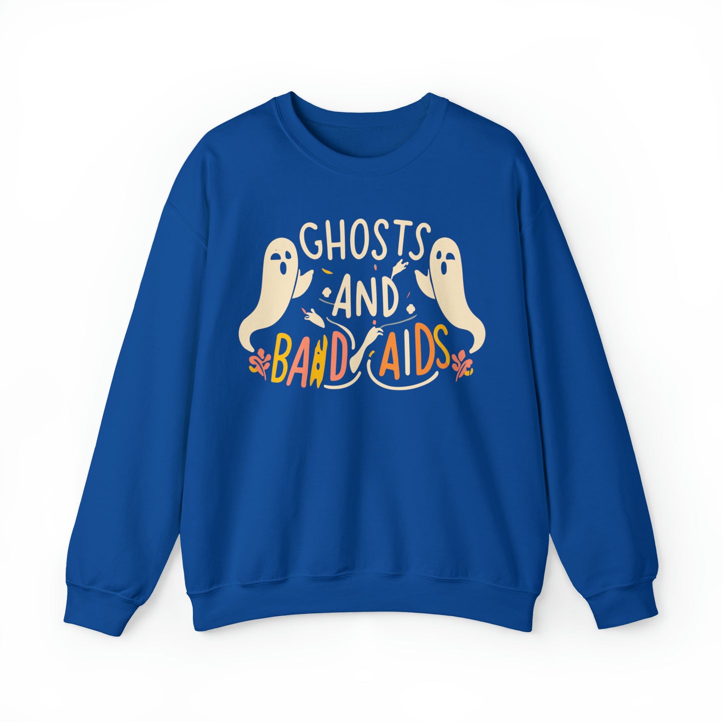 Ghosts and Band-aids Nurse Halloween Sweatshirt, Spooky Season Halloween Sweatshirt, Halloween Costume, Spooky Sweatshirt, Halloween Gifts