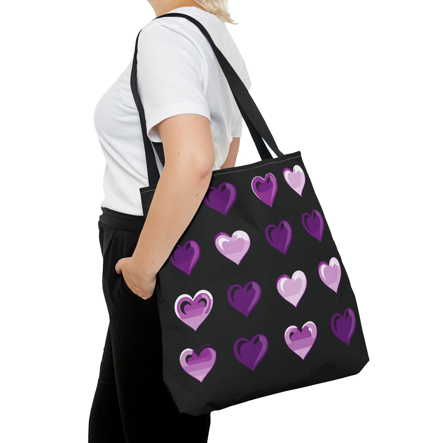 Valentine's black Tote Bag (AOP)