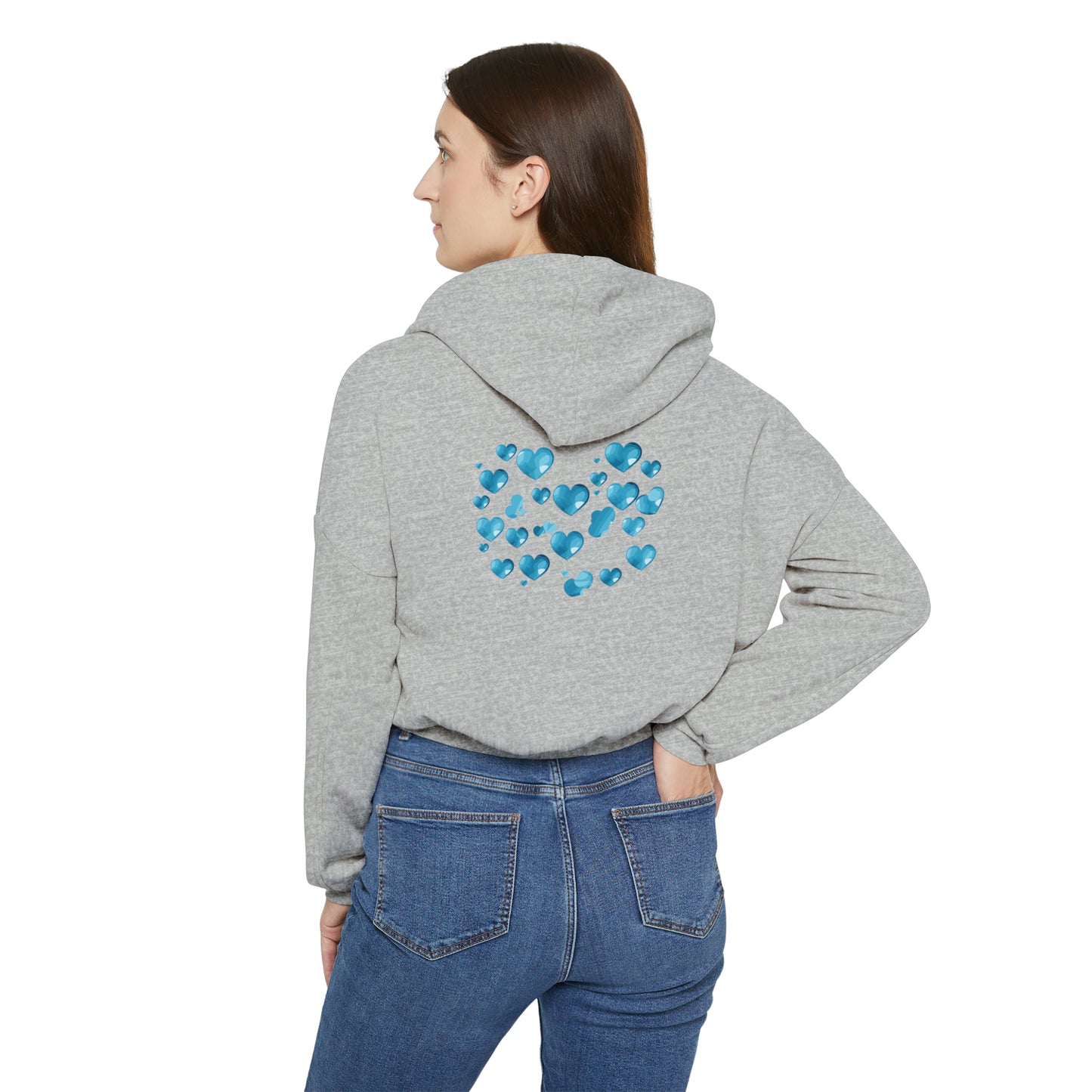 Valentine's best Gift, hearts design Women's Cinched Bottom Hoodie