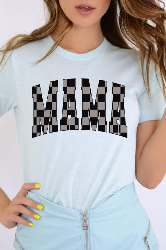 MAMA Checkered Mothers Day Graphic T Shirts