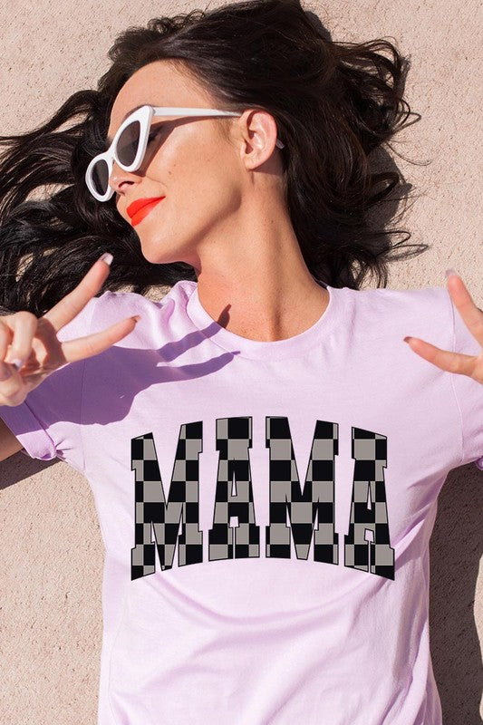 MAMA Checkered Mothers Day Graphic T Shirts