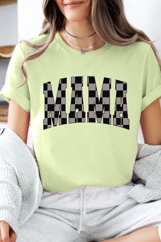 MAMA Checkered Mothers Day Graphic T Shirts