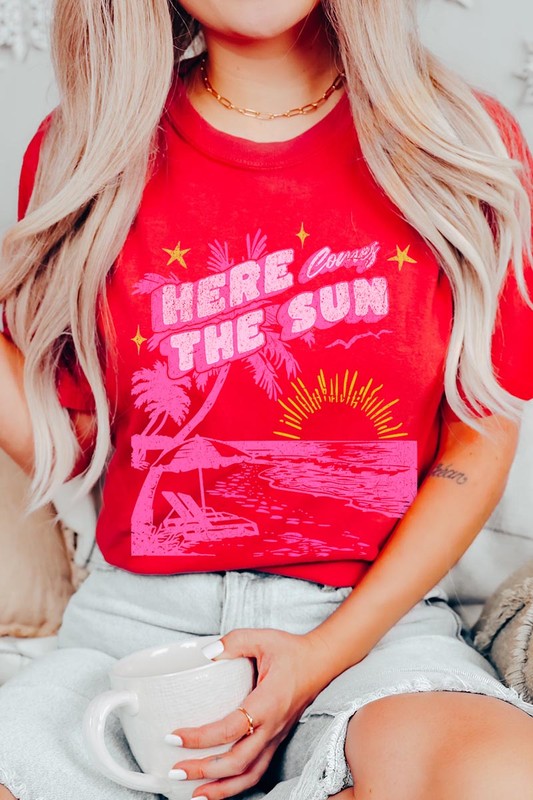 Here Comes The Sun Beach Summer Graphic T Shirts