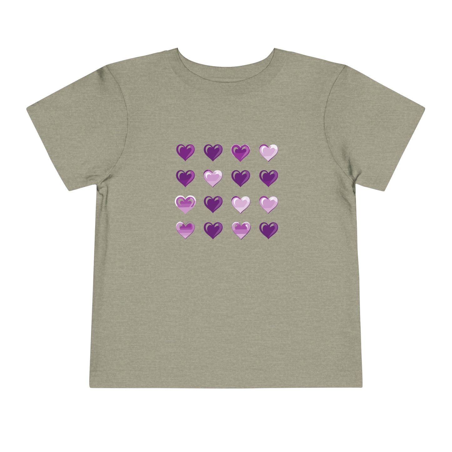 Valentine's purple and white hearts shape design Toddler Short Sleeve Tee