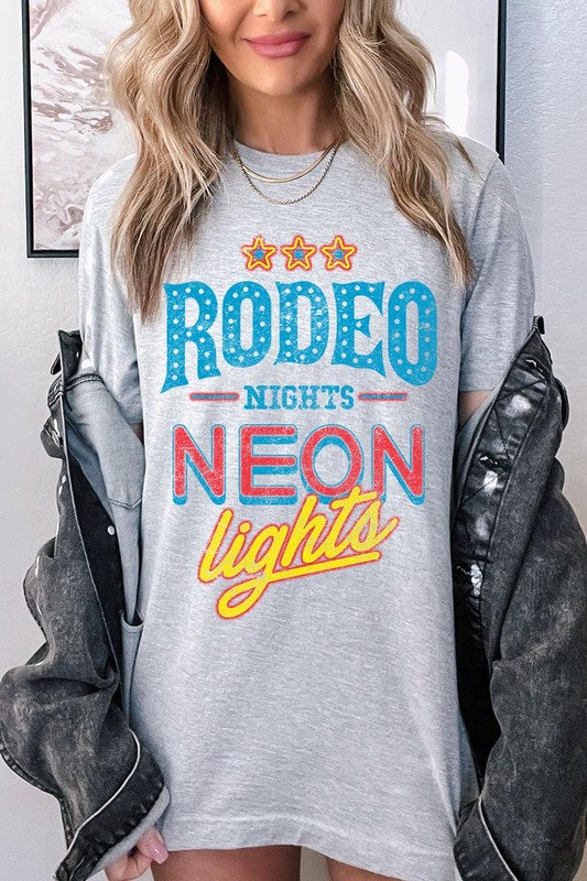 Rodeo Nights Neon Lights Graphic T Shirts