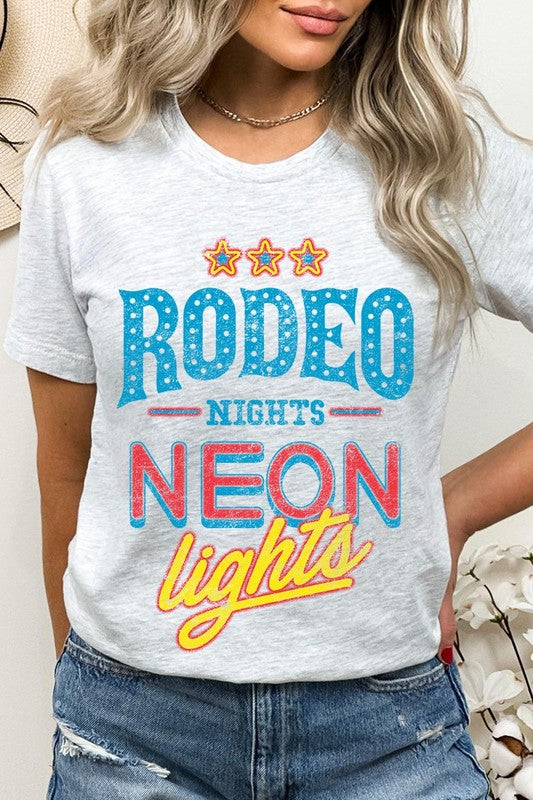 Rodeo Nights Neon Lights Graphic T Shirts