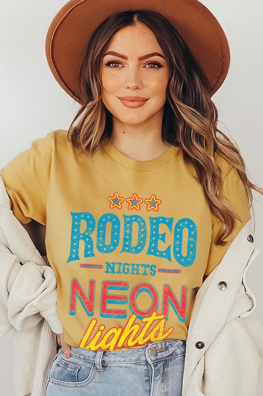 Rodeo Nights Neon Lights Graphic T Shirts