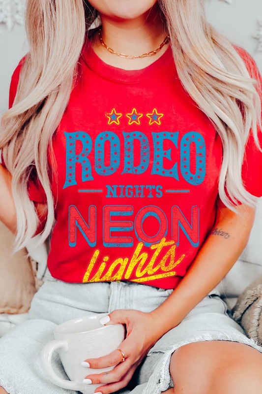 Rodeo Nights Neon Lights Graphic T Shirts