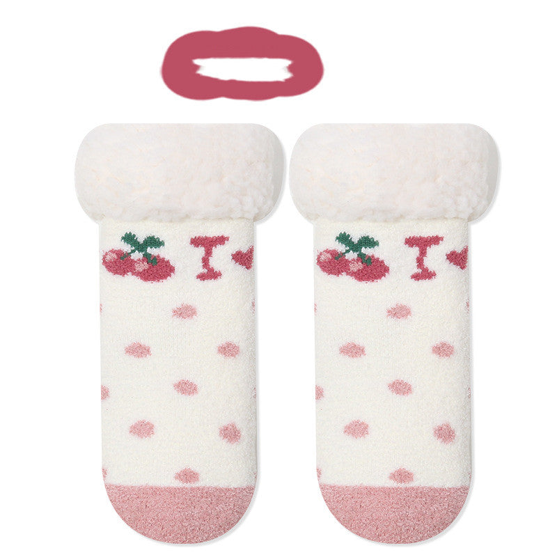 Christmas Thick Coral Fleece Children's Floor Socks