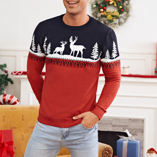 Ou Men's Little Deer Christmas Sweater