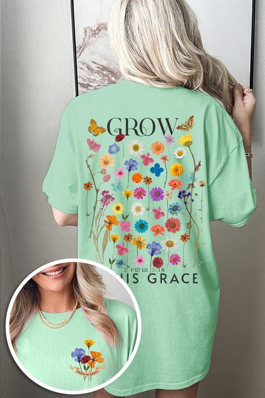 Wild Flowers Grow In Grace Graphic Heavyweight Tee