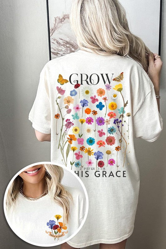 Wild Flowers Grow In Grace Graphic Heavyweight Tee