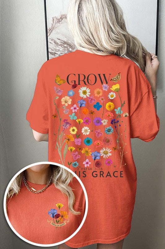 Wild Flowers Grow In Grace Graphic Heavyweight Tee