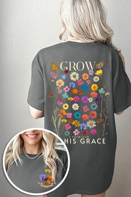 Wild Flowers Grow In Grace Graphic Heavyweight Tee