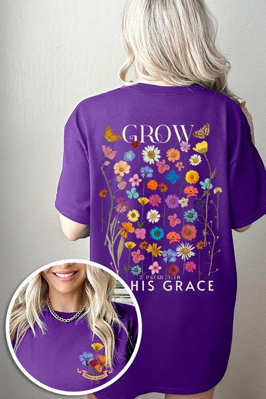 Wild Flowers Grow In Grace Graphic Heavyweight Tee