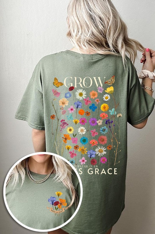 Wild Flowers Grow In Grace Graphic Heavyweight Tee