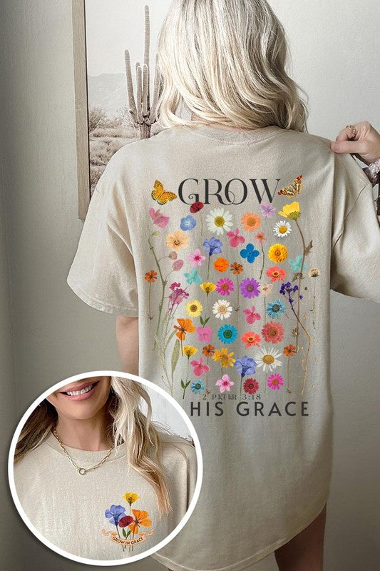 Wild Flowers Grow In Grace Graphic Heavyweight Tee