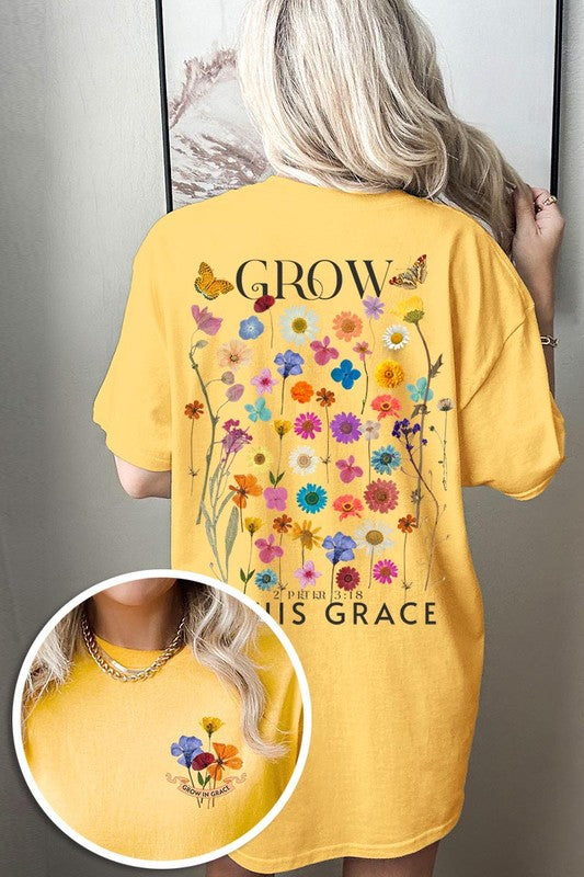 Wild Flowers Grow In Grace Graphic Heavyweight Tee