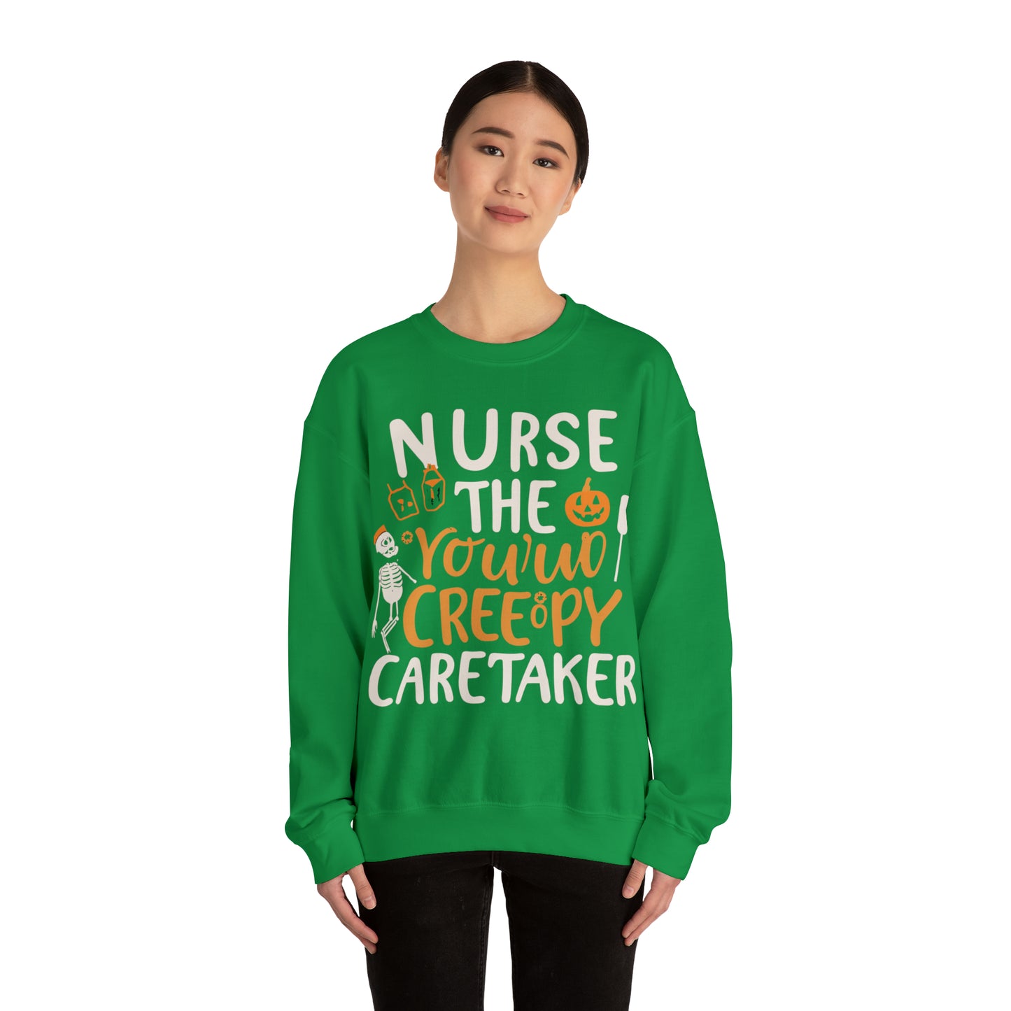 Nurse The Creepy Caretaker Halloween Sweatshirt, Spooky Season Halloween Sweatshirt, Halloween Costume, Spooky Sweatshirt, Halloween Gifts