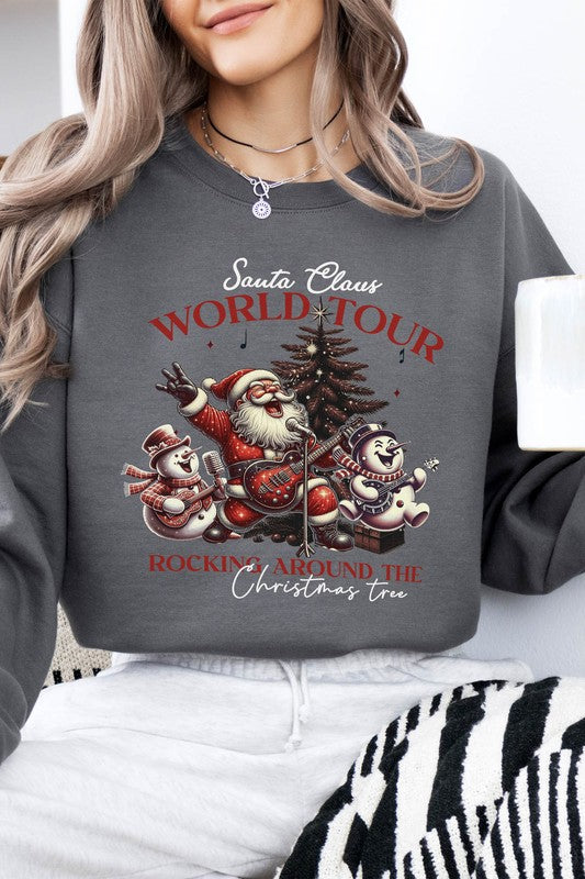 Vintage Christmas Santa Fleece Sweatshirt