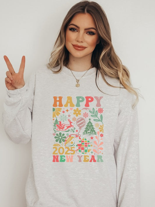 Happy New Year 2025 Cozy Crew Sweatshirt