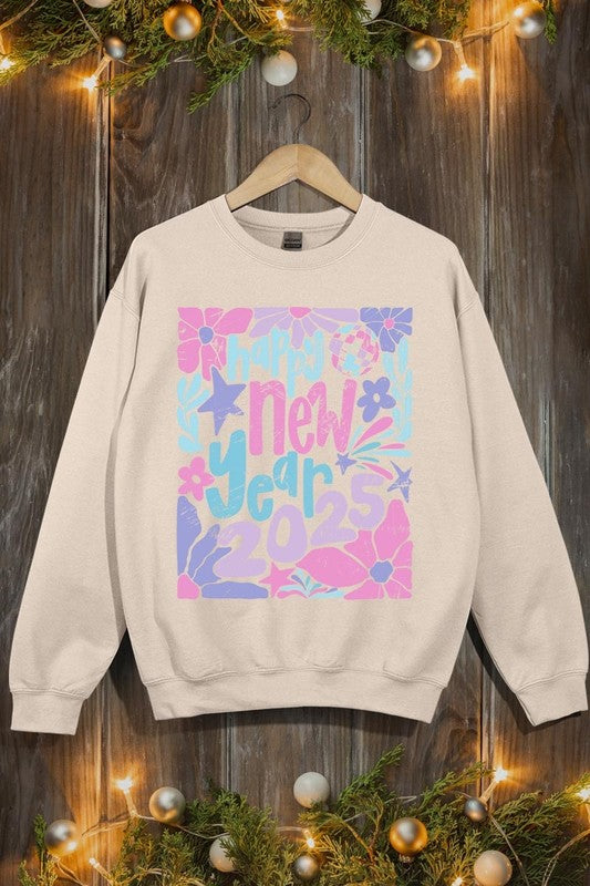 Floral Happy new year 2025 Graphic Sweatshirts