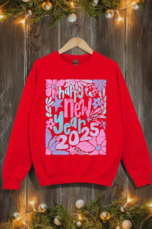 Floral Happy new year 2025 Graphic Sweatshirts