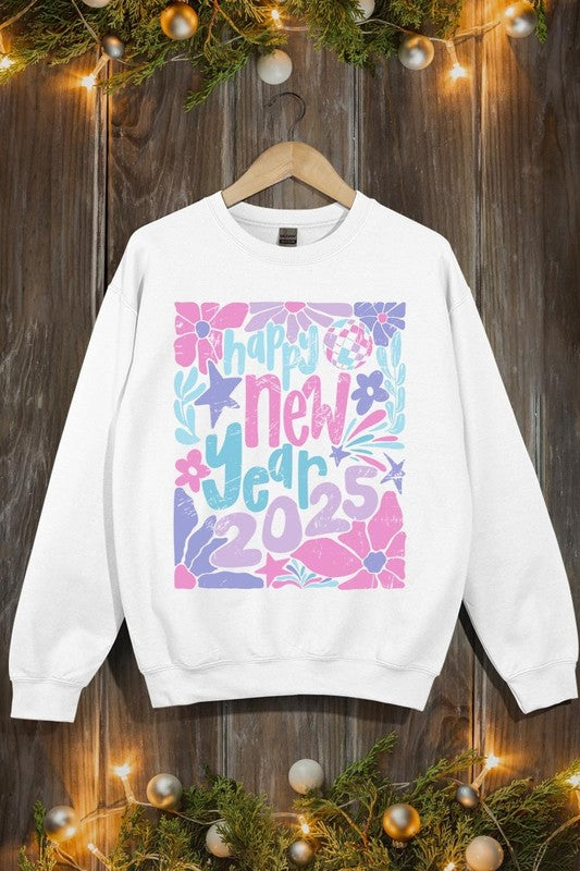 Floral Happy new year 2025 Graphic Sweatshirts