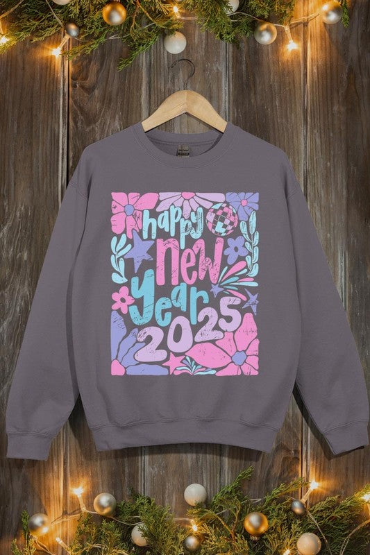 Floral Happy new year 2025 Graphic Sweatshirts