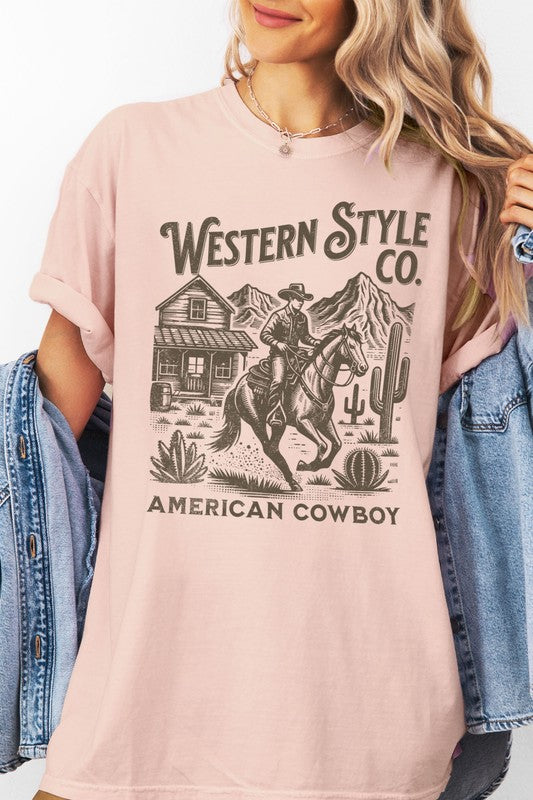 Western Style Garment Dye Graphic Tee