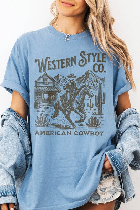 Western Style Garment Dye Graphic Tee