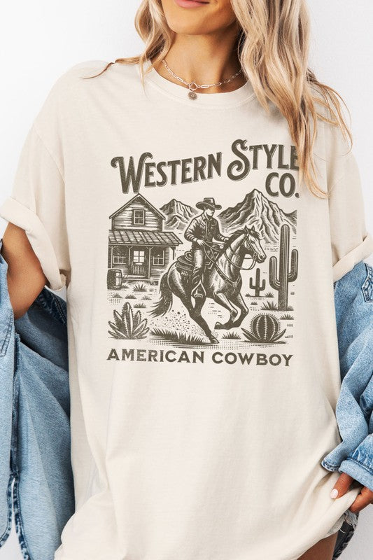 Western Style Garment Dye Graphic Tee