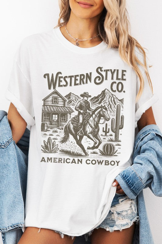 Western Style Garment Dye Graphic Tee