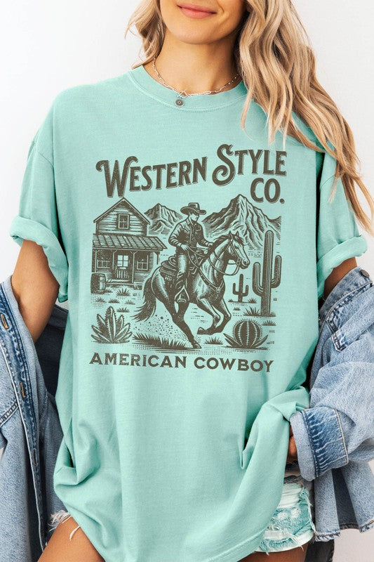 Western Style Garment Dye Graphic Tee