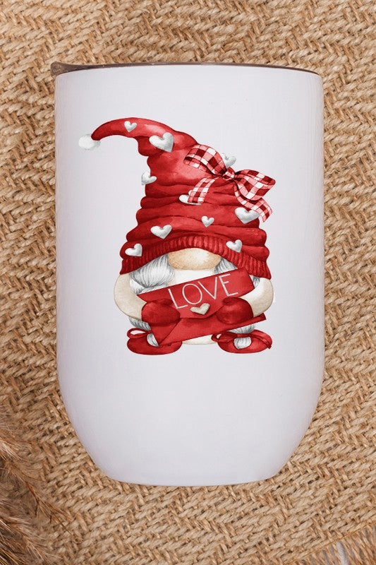 Valentine's Day Gnome Love Envelope Wine Cup