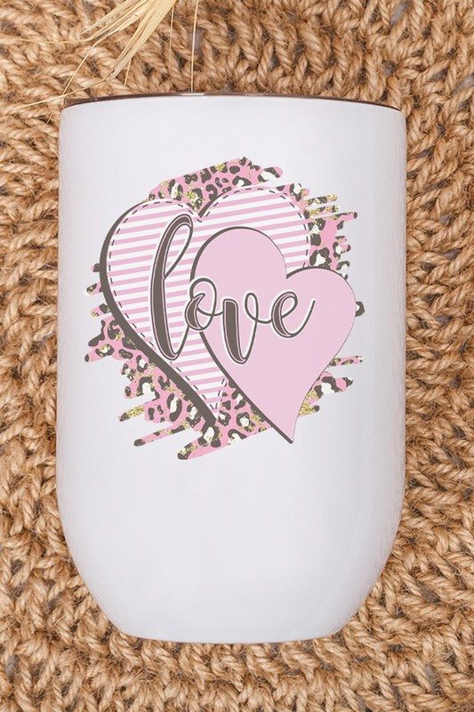 Valentine's Day Pink Love Heart Wine Cup