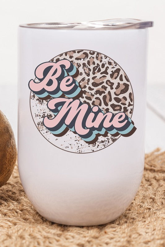 Valentine's Day Be Mine Leopard Circle Wine Cup