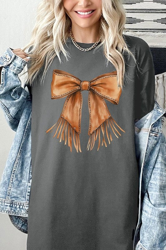 Western Cowgirl Bow Graphic Plus Heavy Cotton Tee