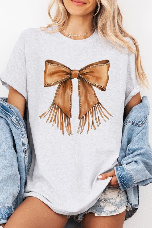 Western Cowgirl Bow Graphic Plus Heavy Cotton Tee