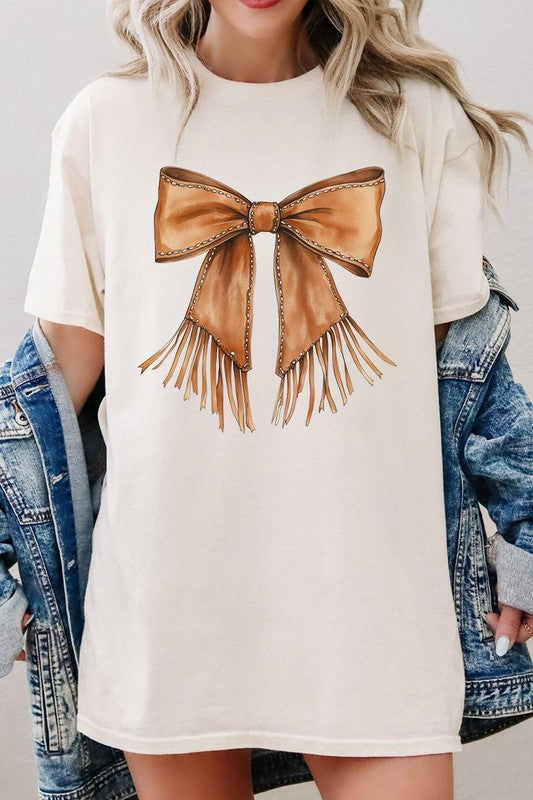 Western Cowgirl Bow Graphic Plus Heavy Cotton Tee