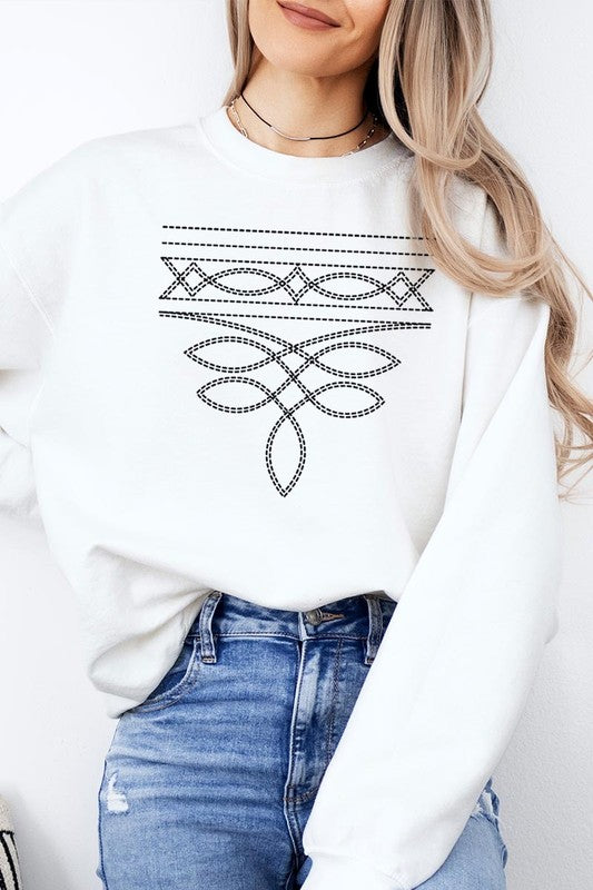 Western Boot Stitch Graphic Sweatshirt