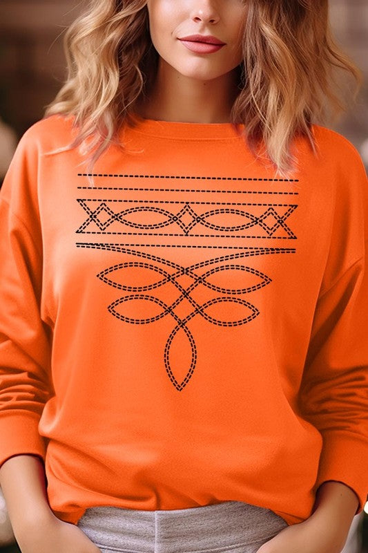 Western Boot Stitch Graphic Sweatshirt