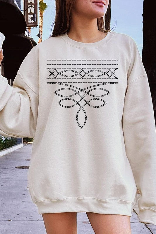 Western Boot Stitch Graphic Sweatshirt