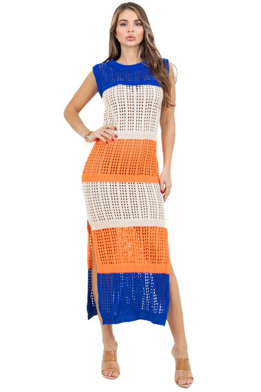 WOMEN FASHION CROCHET LONG MAXI DRESS