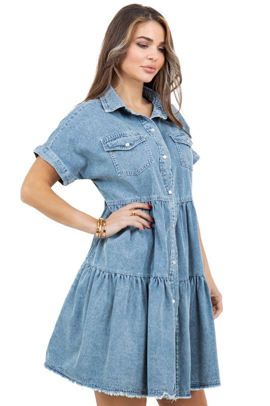 WOMEN FASHION DENIM DRESS